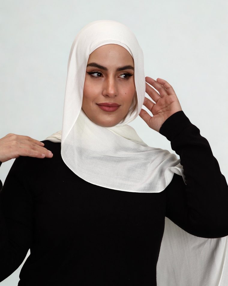 Creme White hijab
